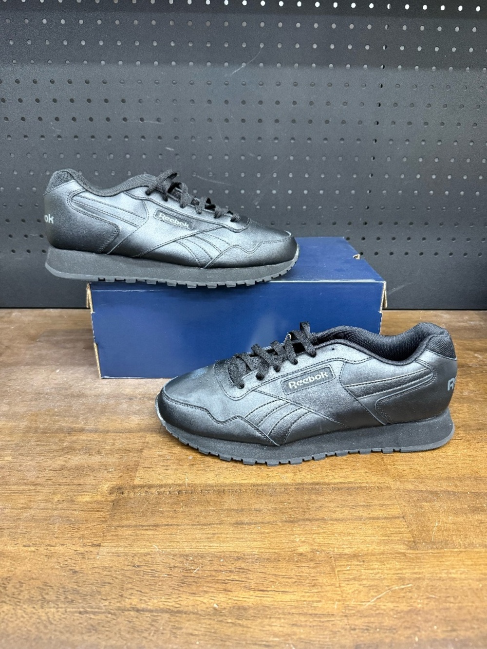 New W/O Box! Men's Reebok Glide 'Core Black/Pure Grey/Core Black' Sneakers